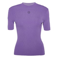 Maje Purple Knit Mock Neck Top S