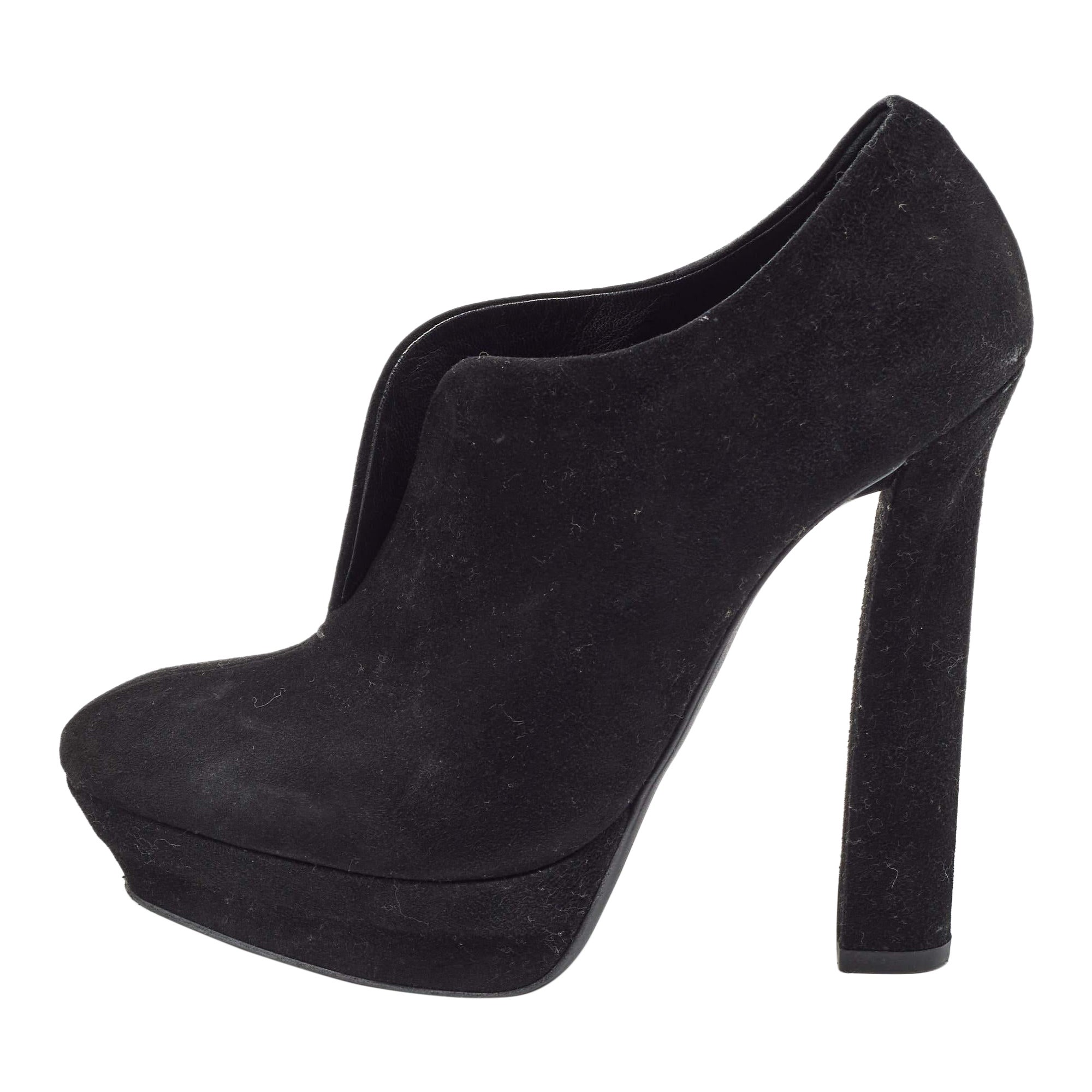 Bottega Veneta Nero Stivaletti con plateau in pelle scamosciata misura 38,5 in vendita