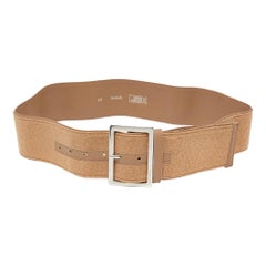 Versace Beige Fabric and Leather Wide Buckle 110CM