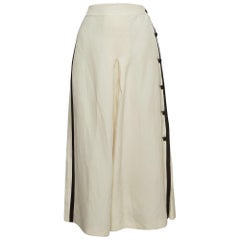 Max Mara Cream Linen Blend Nievo Culottes M