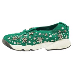 Dior Green Mesh Fusion Slip On Sneakers Size 36.5