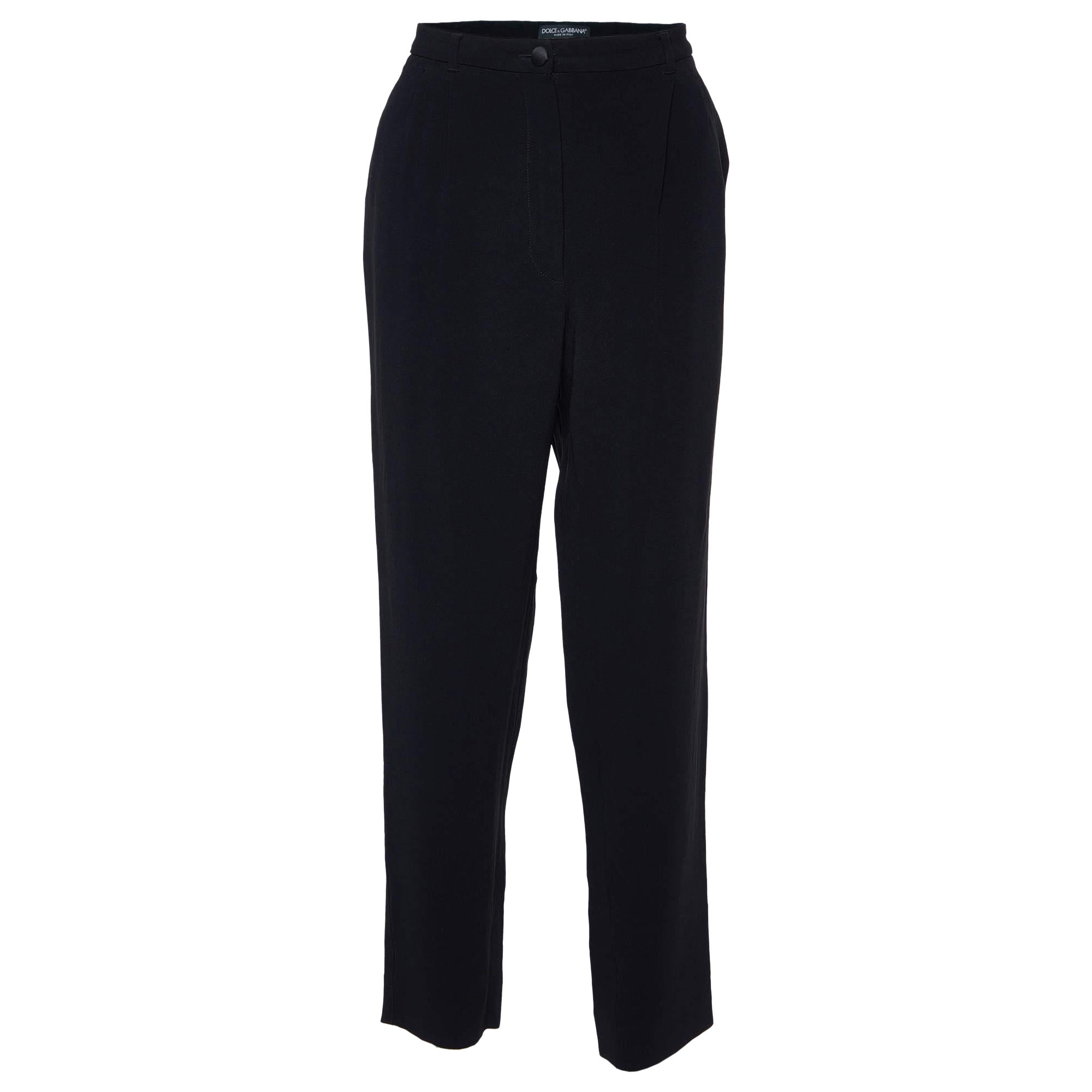 Dolce & Gabbana Schwarze Hose aus Krepp L