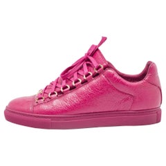 Balenciaga Pink Leather Arena Sneakers Size 38