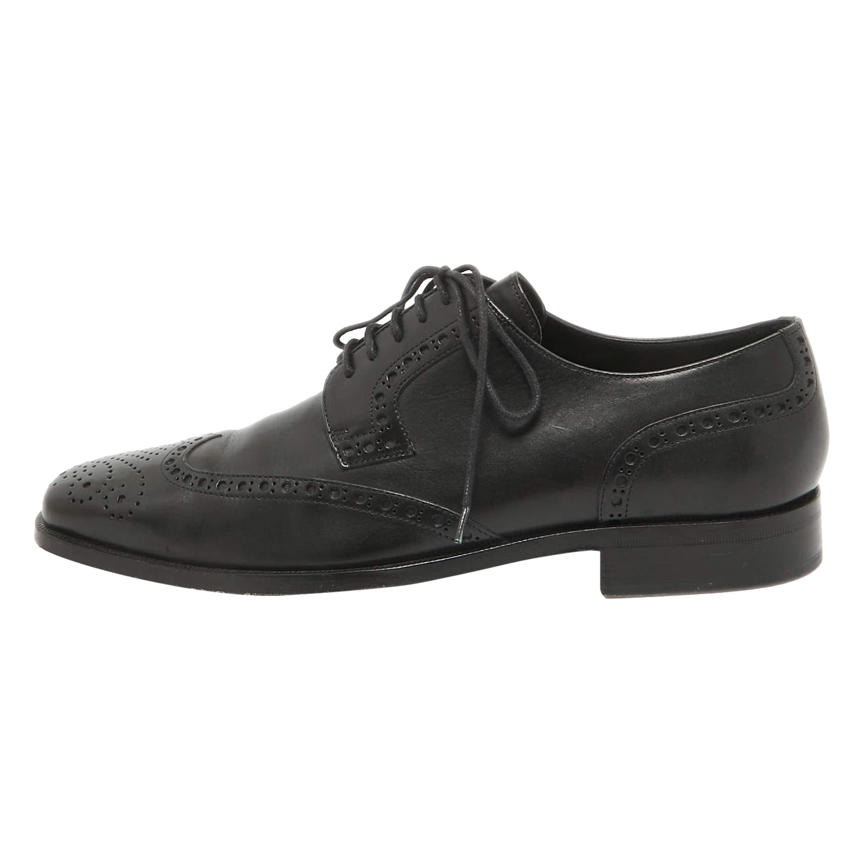 Valentino Schwarz Brogue Leder Schnür Derby Größe 41