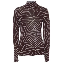 Kenzo Top a maniche intere in jersey stampato marrone M. I.