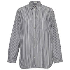 Balenciaga - Camicia oversize in popeline gessato blu S