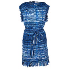 Chanel Blaue mehrfarbige Tweed-Jacke & Oberteil aus Tweed, Set L