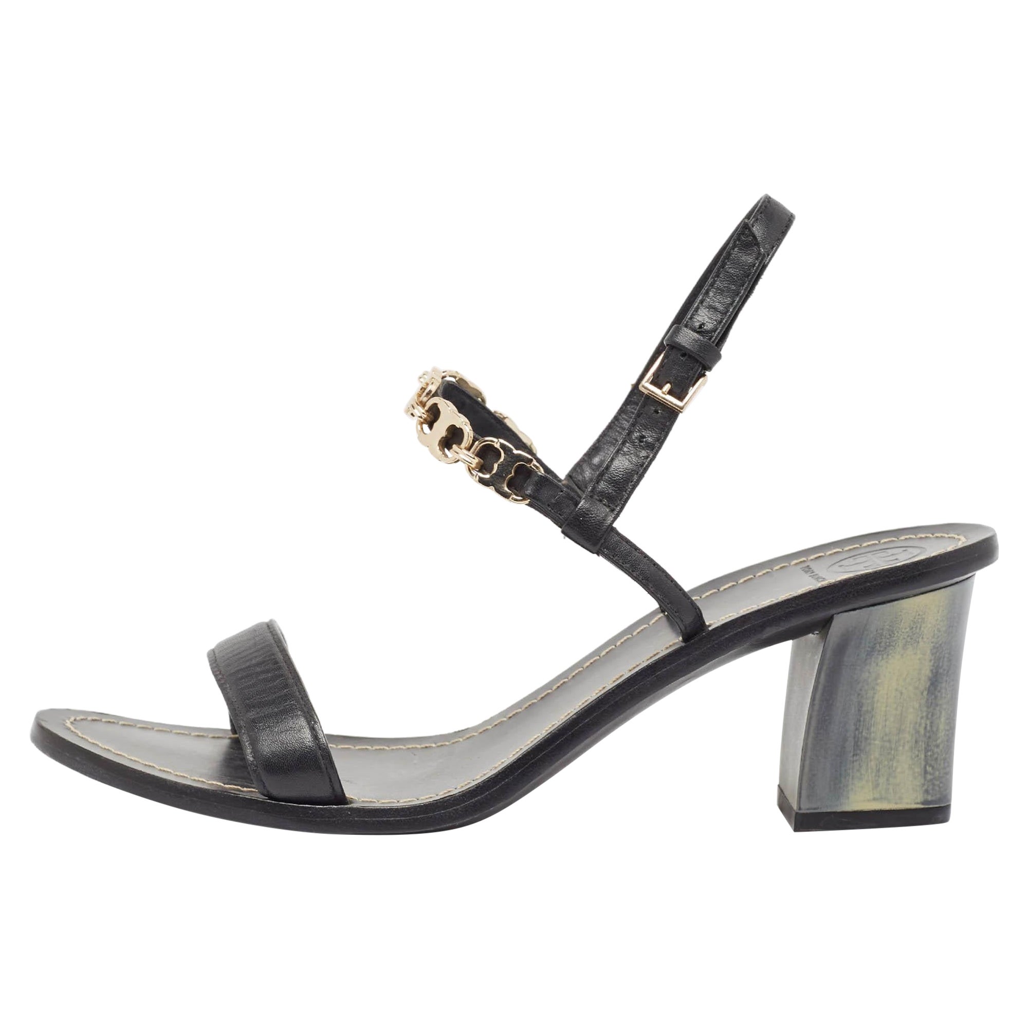 Tory Burch Sandalias Slingback de Piel Negra Talla 39.5 en venta