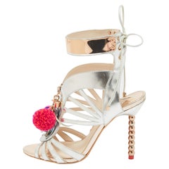 Sophia Webster Sandalias con adorno de pompones Yasmina de piel espejada talla 37