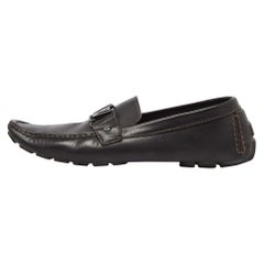 Louis Vuitton Black Leather Monte Carlo Loafers Size 45.5