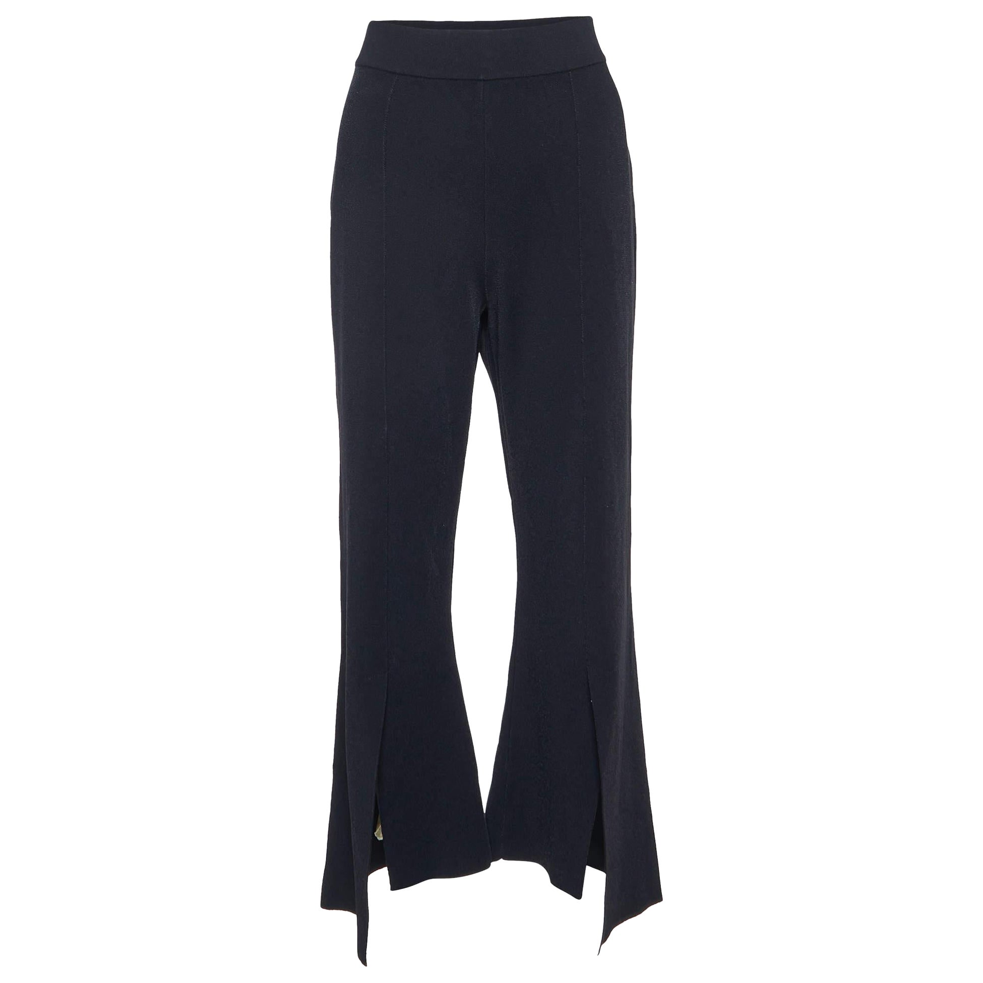 Stella McCartney - Pantaloni a gamba larga in jersey nero L.L.A.