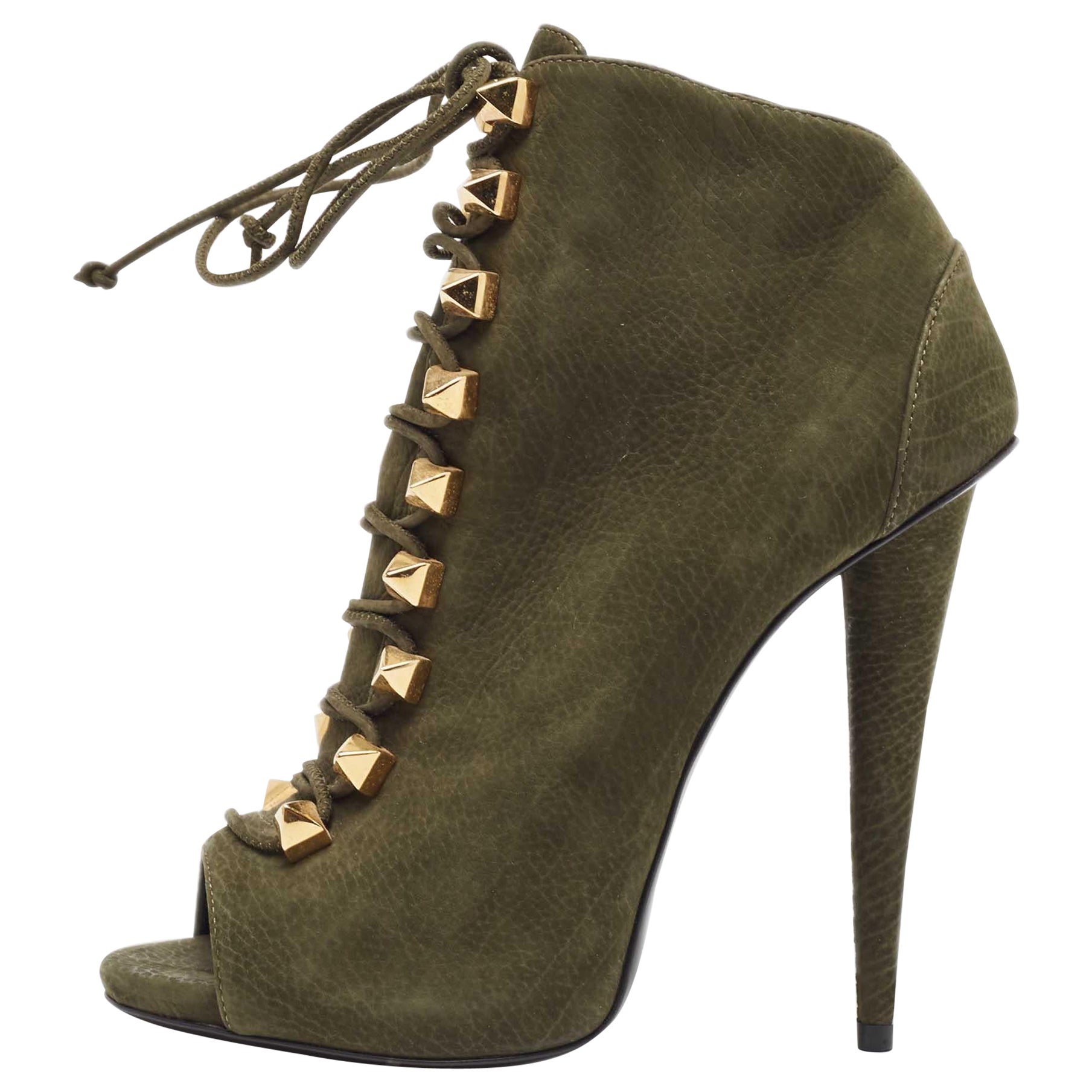 Giuseppe Zanotti - Bottines vertes à nubuck, taille 37,5