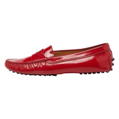 Tod's Rote Lackleder Penny Slip On Loafers Größe 36,5