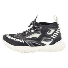 Valentino Black Suede and Leather Rockstud Sneakers Size 41