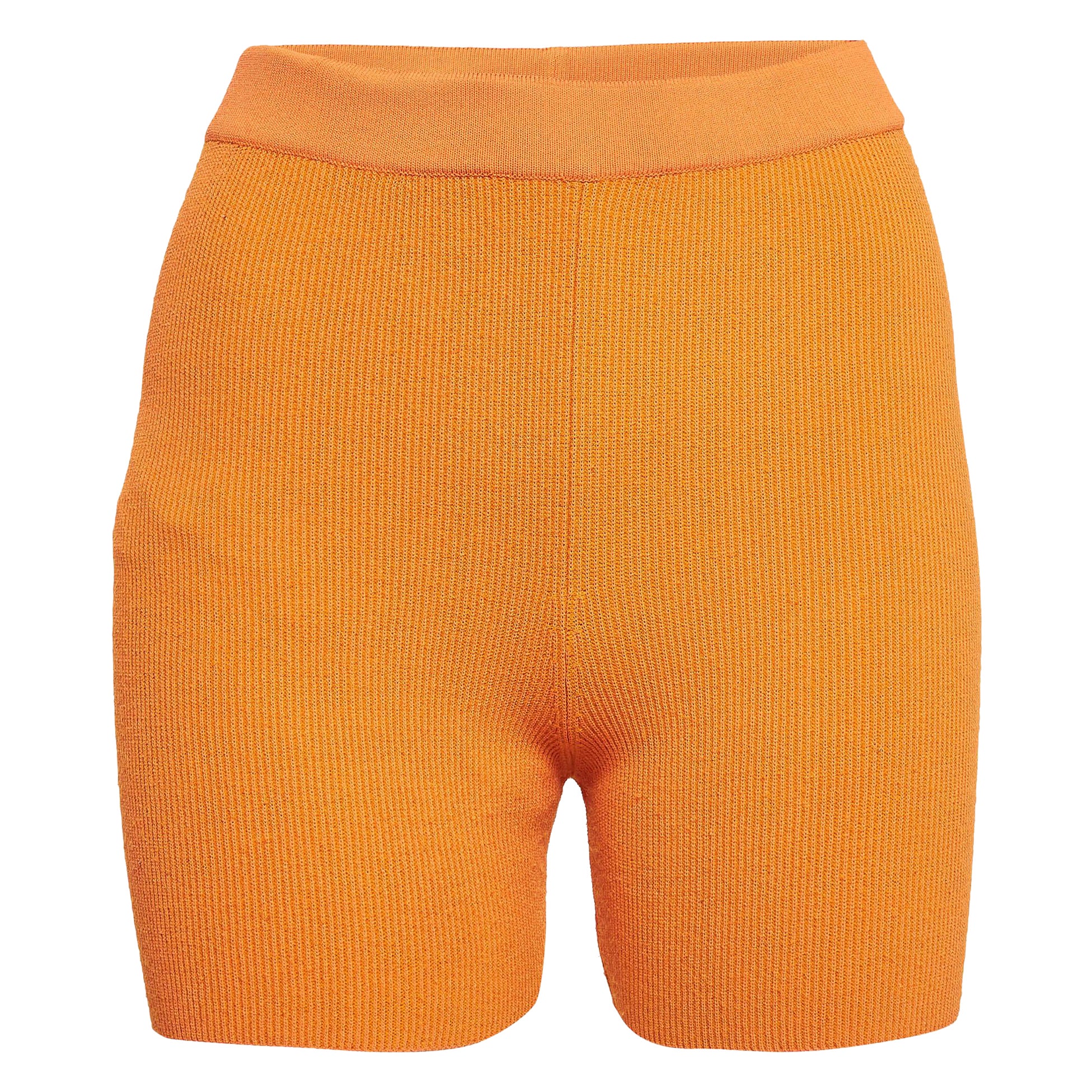 Jacquemus Orange Rib Knit Le Short Arancia Biker Shorts S
