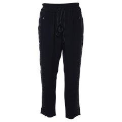 Stella McCartney Schwarze Hose aus Krepp mit Verzierungen M