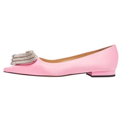 Mach & Mach - Ballerine a tre cuori in raso rosa - taglia 38