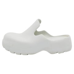 Bottega Veneta White Rubber Mule Sandals Size 43