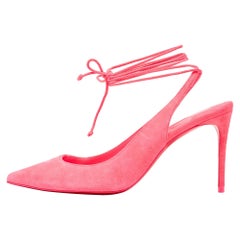 Christian Louboutin Pink Suede Lace Up Kate Pumps Size 37