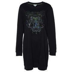 Kenzo - Sweat à col roulé en coton brodé - noir XL