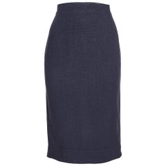 Jacquemus Navy Blue Linen Blend L'annee 97 Pencil Skirt M