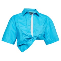 Jacquemus Bleu Coton La Chemise Capri Crop Shirt M