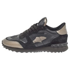 Valentino Multicolor Suede and Leather Rockrunner Sneakers Size 37