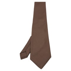Tom Ford Brown Bucket Weave Silk Traditional Tie