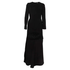 Stella McCartney Black Candy Lace Trim Cotton High Low Dress S