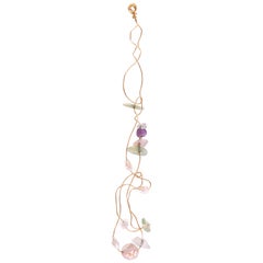 Kazuko 14k Wire Wrapped Pendant w/Crystal Beads & Pearls