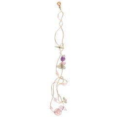 Kazuko 14k Wire Wrapped Pendant w/Crystal Beads & Pearls 10