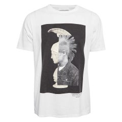 Neil Barrett White Mohawk Warrior Print Cotton T-shirt L