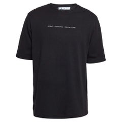 Off-White Camiseta de algodón negra con estampado de flechas M
