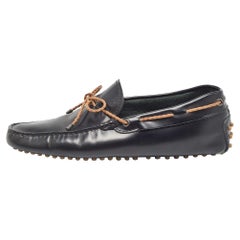 Tod's - Mocassins en cuir noir avec nœud Taille 40