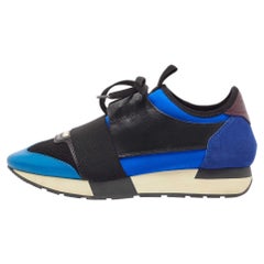 Balenciaga Mehrfarbige Race Runner Turnschuhe aus Wildleder und Leder aus Leder Größe 38