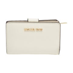 Michael Kors Cream Leather Jet Set Travel Compact Wallet