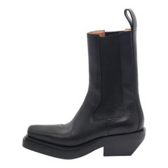 Used Bottega Veneta Black Leather Chelsea Boots Size 37.5