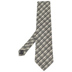 Tom Ford Black/White Checked Silk Traditional Tie