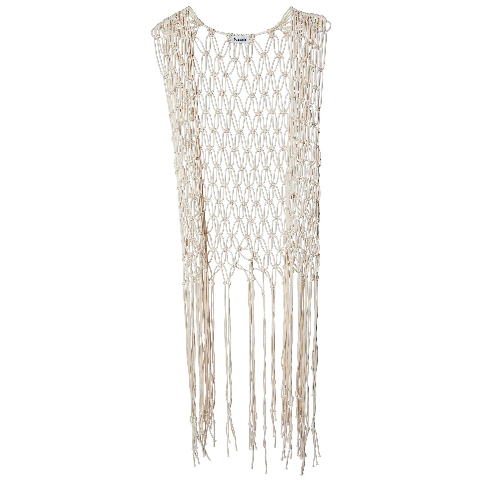 Nanushka Giacca Macrame Cover Up Beige S in vendita
