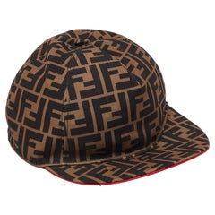 Fendi Tobacco Brown Zucca Pattern Canvas Baseball Cap One Size