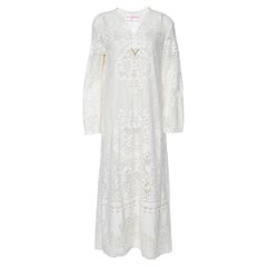 Valentino Cream Lace Full Sleeves Maxi Dress M