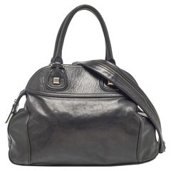 Givenchy Black Leather Zip Dome Satchel