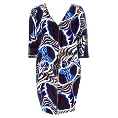 UNGEWINNT Emilio Pucci Seide Signature Print Kleid mit Reißverschluss Details 40