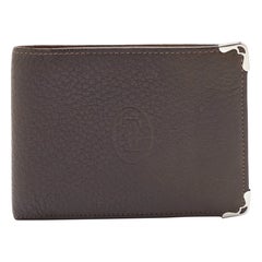 Cartier Brown Leather Must de Cartier 6CC Bifold Wallet