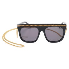 Stella McCartney Black SC0043S Falabella Chain Square Sunglasses