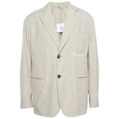 Hermes Tan Khaki Popeline Button-Up Jacket M