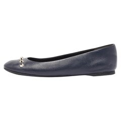 Balenciaga Ballerine in pelle blu navy taglia 38