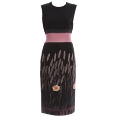 Vintage Prada Silk Cotton Printed Sleeveless Sheath Dress, Spring - Summer 1998