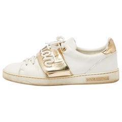 Louis Vuitton - Scarpe da Ginnastica Basse Frontrow in Pelle Bianca/Oro Taglia 38