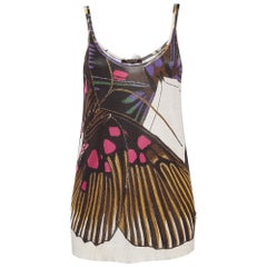 Roberto Cavalli Multicolor Butterfly Print Knit Cami Top M